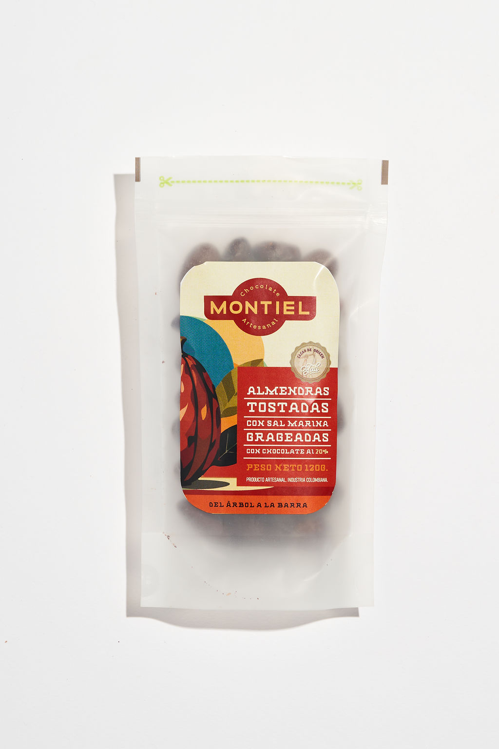Almendras tostadas sal marina grageadas chocolate artesanal 70% - Montiel